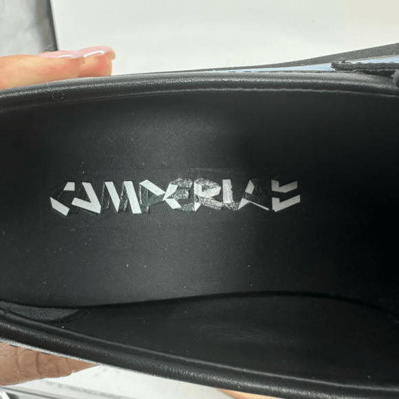 Camper Lab Womens 8.5 MIL 1978 Loafers Black Blue Brushed Leather Wacky Artsy - Picture 4 of 13